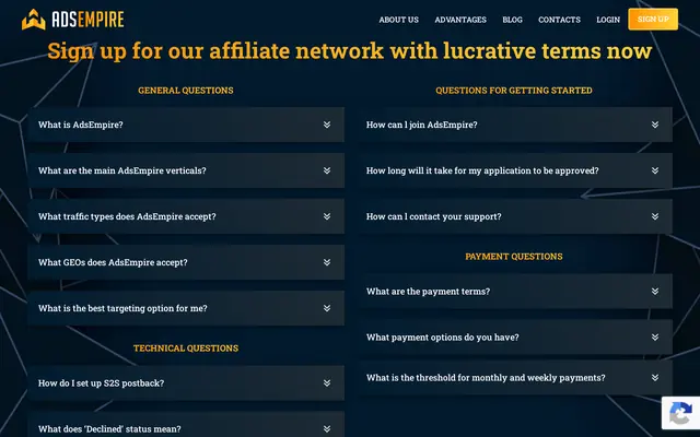 Questions fréquentes d’AdsEmpire, rubrique des paiements et des seuils