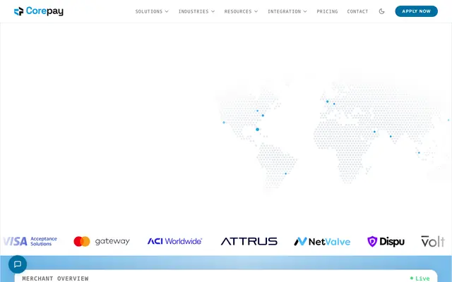 Portada de Corepay, procesador de pagos para comercios de alto riesgo