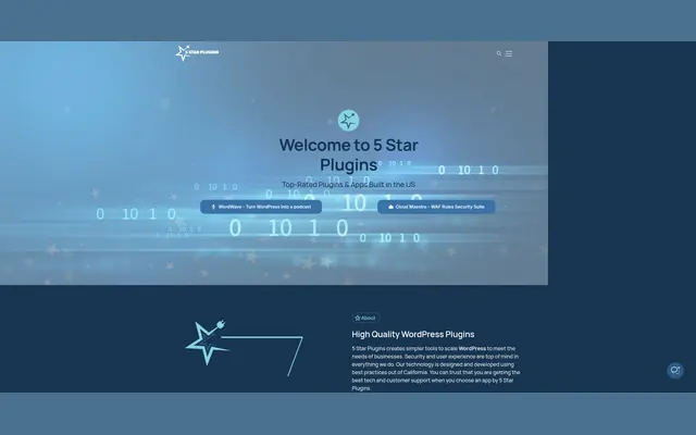 Accueil de 5 Star Plugins, l’éditeur de l’extension Easy Age Verify