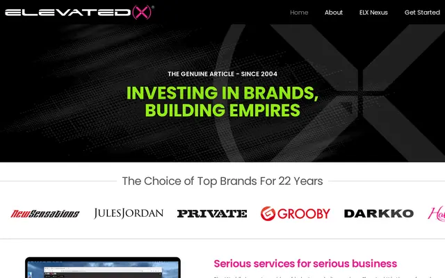 Portada de Elevated X con las marcas de estudios que usan su CMS
