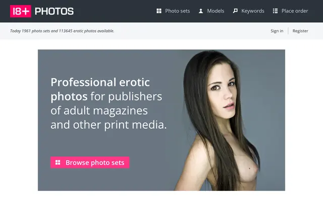 K Production catalogue with erotic photo sets listed by model