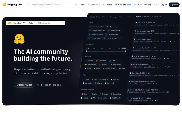 La plataforma Hugging Face, donde se publican los modelos de traducción OPUS-MT