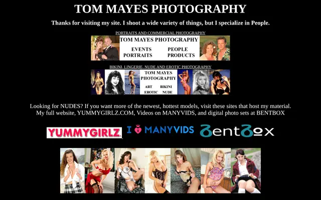 Tom Mayes Photography home page, a California photographer selling content to webmasters
